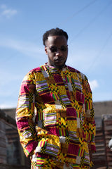Amazing Kente Shirt in Yellow - Continent Clothing 