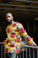 Amazing Kente Shirt in Yellow - Continent Clothing 