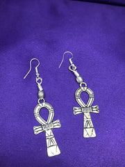 Ankh Charm Earrings made with Silver - Continent Clothing 