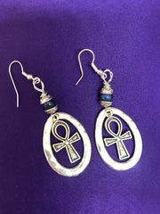 Ankh Hoops in Silver - Continent Clothing 