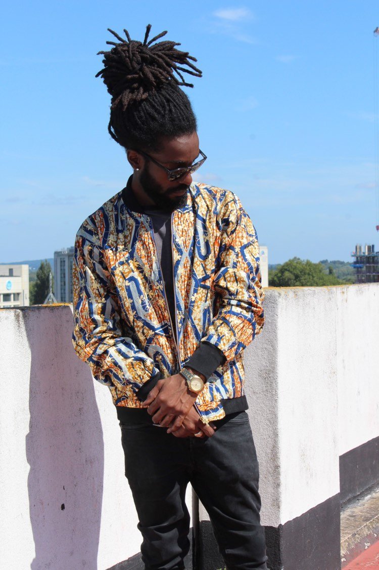 Aztec Jacket in Gold African Print, A great Summer jacket - Continent Clothing 