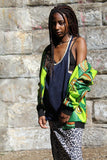 Aztec Jacket in Green African Print- Festival Clothing - Continent Clothing 