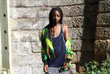 Aztec Jacket in Green African Print- Festival Clothing - Continent Clothing 