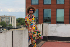 Aztec Patchwork Trouser made using offcuts- Zero waste Ethically made Clothing - Continent Clothing 