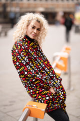 African Puffer Jacket In Electric Red - Continent Clothing 