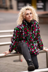 African Puffer Jacket In Electric Pink - Continent Clothing 