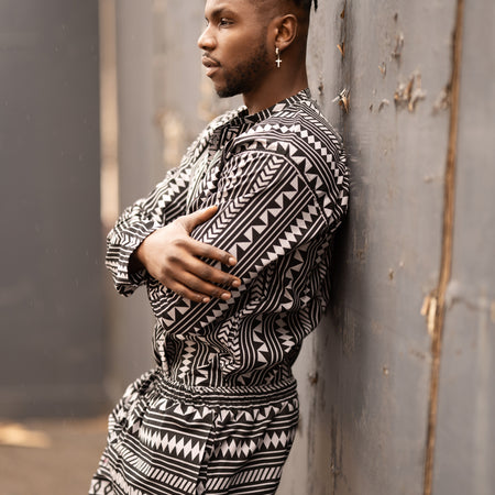 Abbinamento abito africano in rosso Samakaka