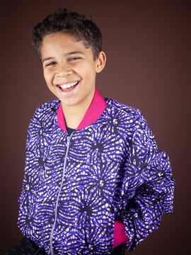 Children's African Jacket In Chilled Purple