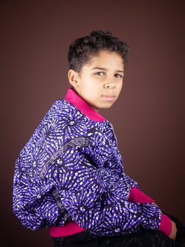 Children's African Jacket In Chilled Purple