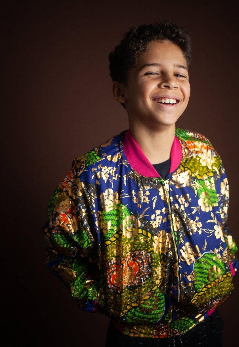 Children's African Jacket In Metallic Blue Gold - Continent Clothing 