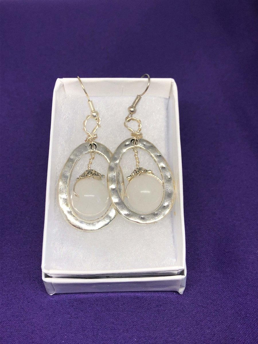 Clear Quartz Crystal Hoops - Continent Clothing 