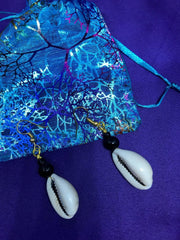 Cowrie Seashell Earrings Made with Silver Wire - Continent Clothing 