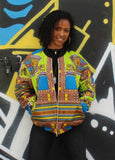 Dashiki Bomber Jacket in Green - Continent Clothing 