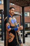 Dashiki Coat in Black and Red Print - Continent Clothing 