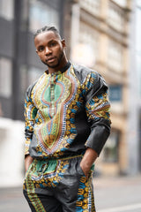 Dashiki Shirt in Black - Continent Clothing 