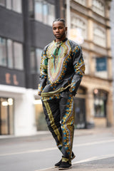 Dashiki Shirt in Black - Continent Clothing 