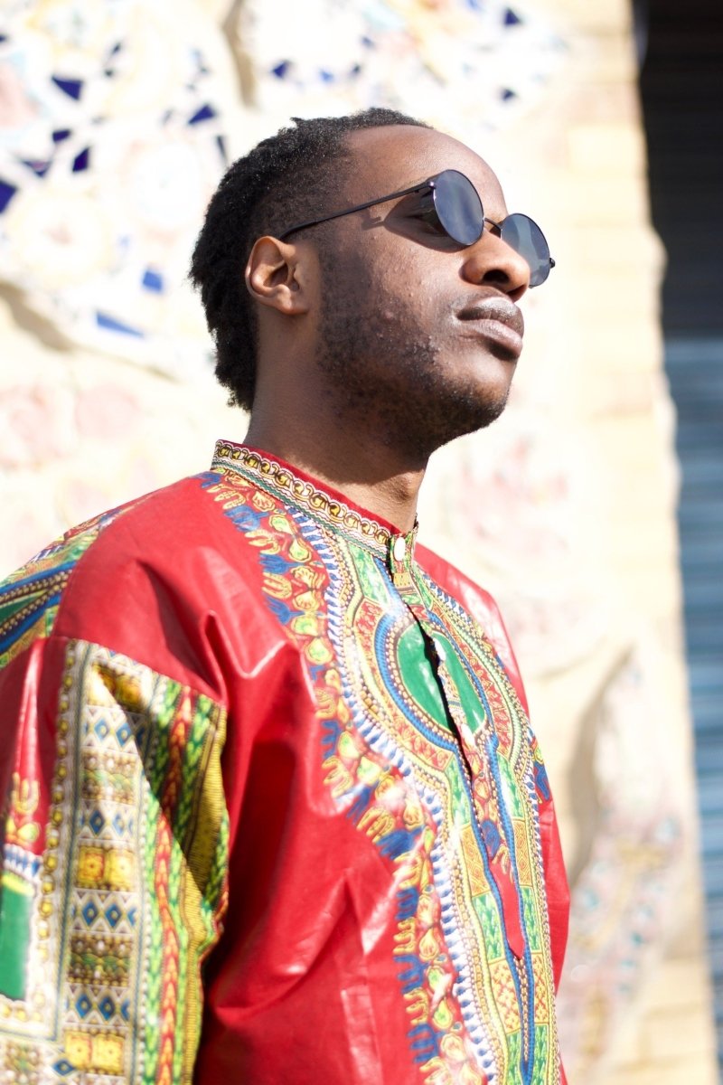 Dashiki Shirt in Red Print - Festival Shirt - Continent Clothing 