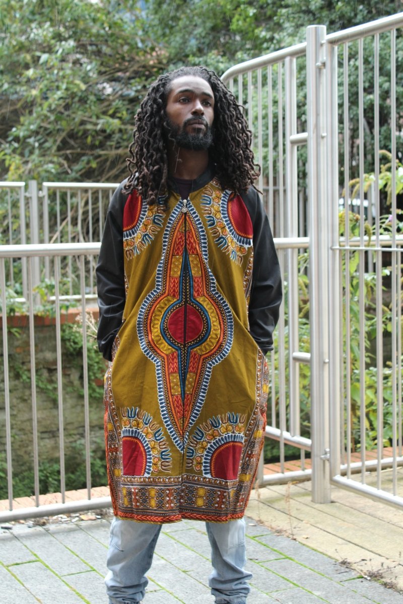 Dashiki Winter Trench Coat In Brown - Continent Clothing 
