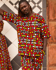 African T-Shirt in Electric Red - Continent Clothing 