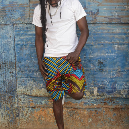 African Patchwork Shorts - Festival Shorts