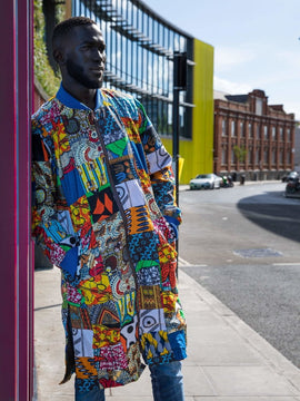 Escudo del festival en Patchwork African Print