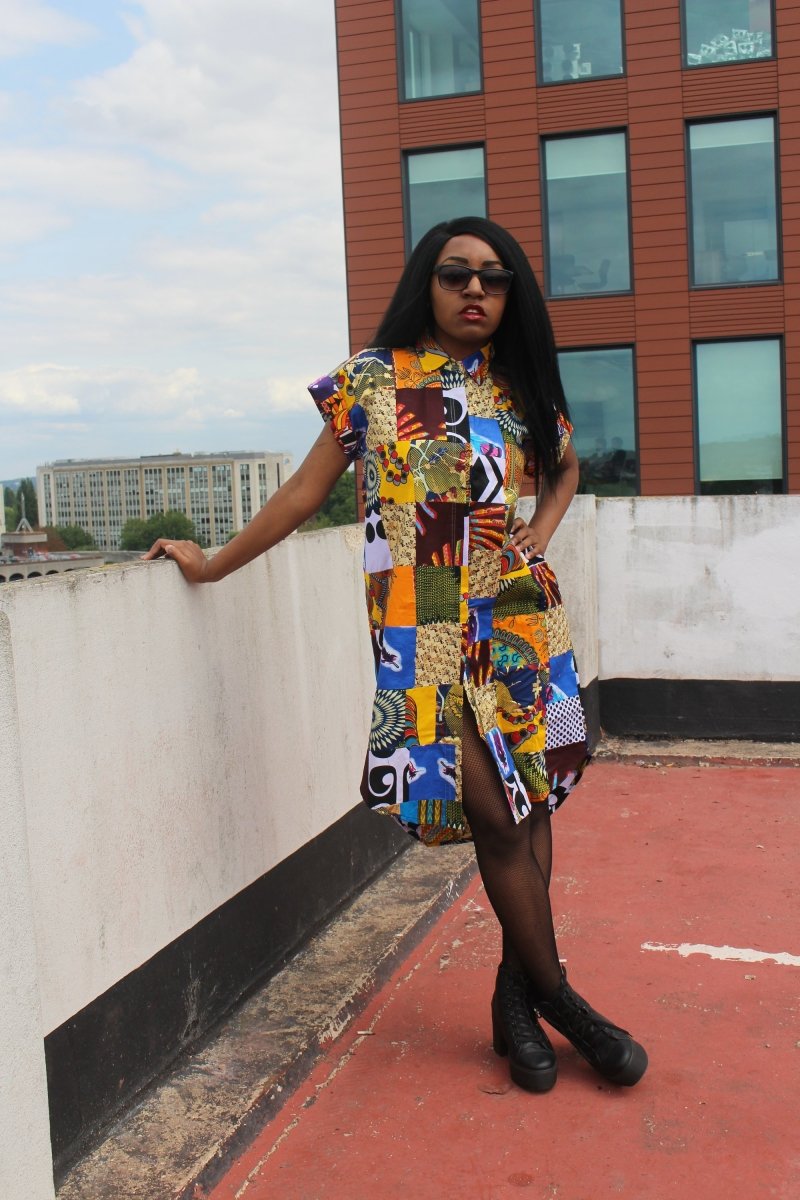 Festival Dress in Patchwork African Print - Continent Clothing 
