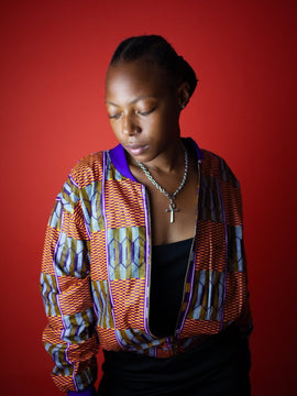 Festival Jacket In Brown Kente