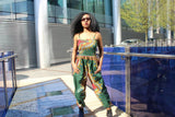 Festival Jumpsuit in Green Dashiki Print - Continent Clothing 