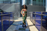 Festival Jumpsuit in Green Dashiki Print - Continent Clothing 