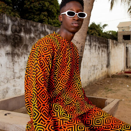 Abbinamento abito africano in rosso Samakaka