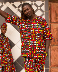 African T-Shirt in Electric Red - Continent Clothing 