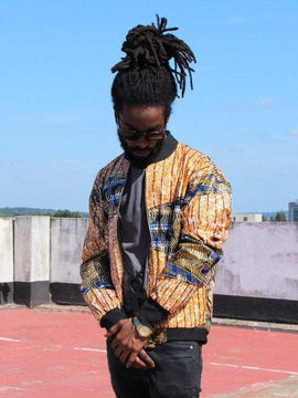 EsES chaqueta de fiesta africana dorada y brillante