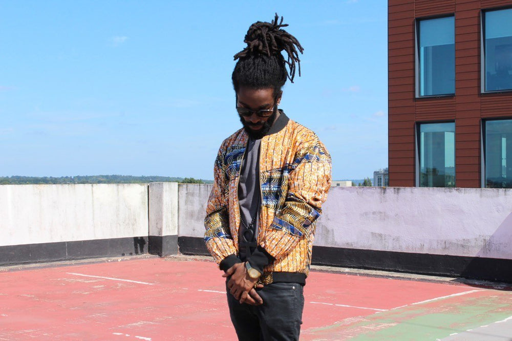 Gold Shiny Festival Jacket in African Print - Continent Clothing 