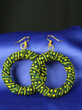Gorgeous Green African Hoops