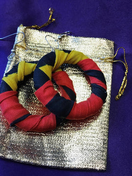 Hippie Earrings in Red Print - Zeros waste