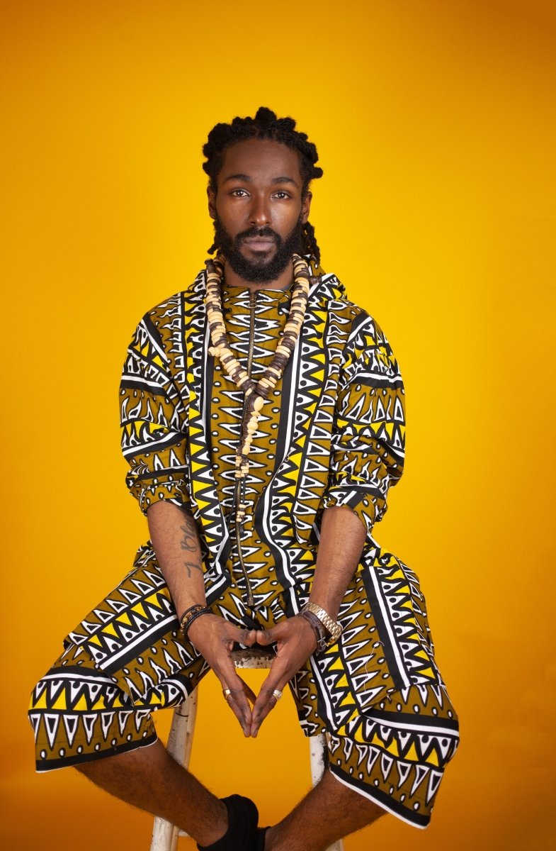 Hooded Jacket In Mud Cloth - Continent Clothing 