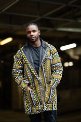 Hooded Jacket In Mud Cloth - Continent Clothing 