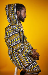 Hooded Jacket In Mud Cloth - Continent Clothing 