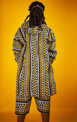 Hooded Jacket In Mud Cloth - Continent Clothing 