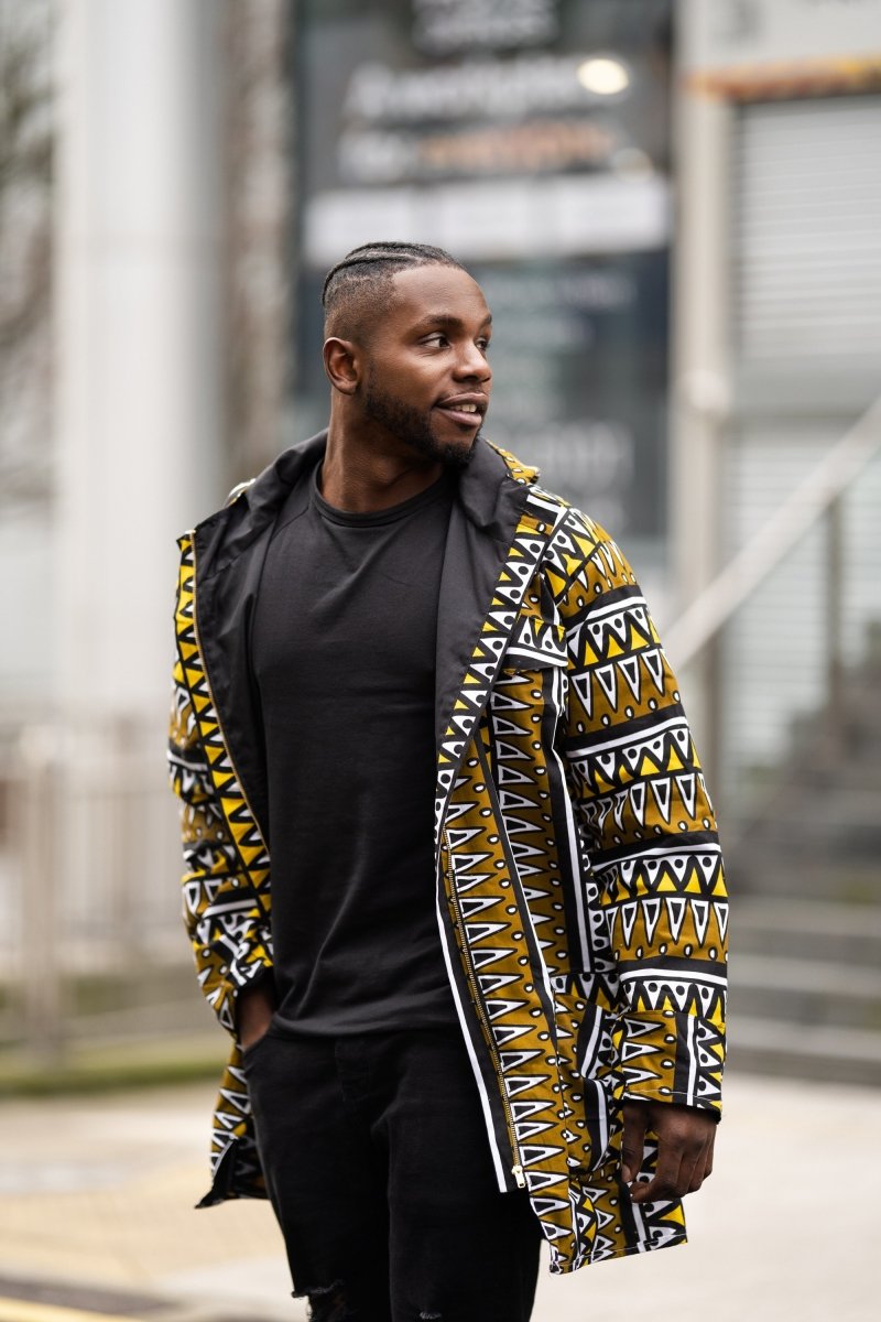 Hooded Jacket In Mud Cloth - Continent Clothing 