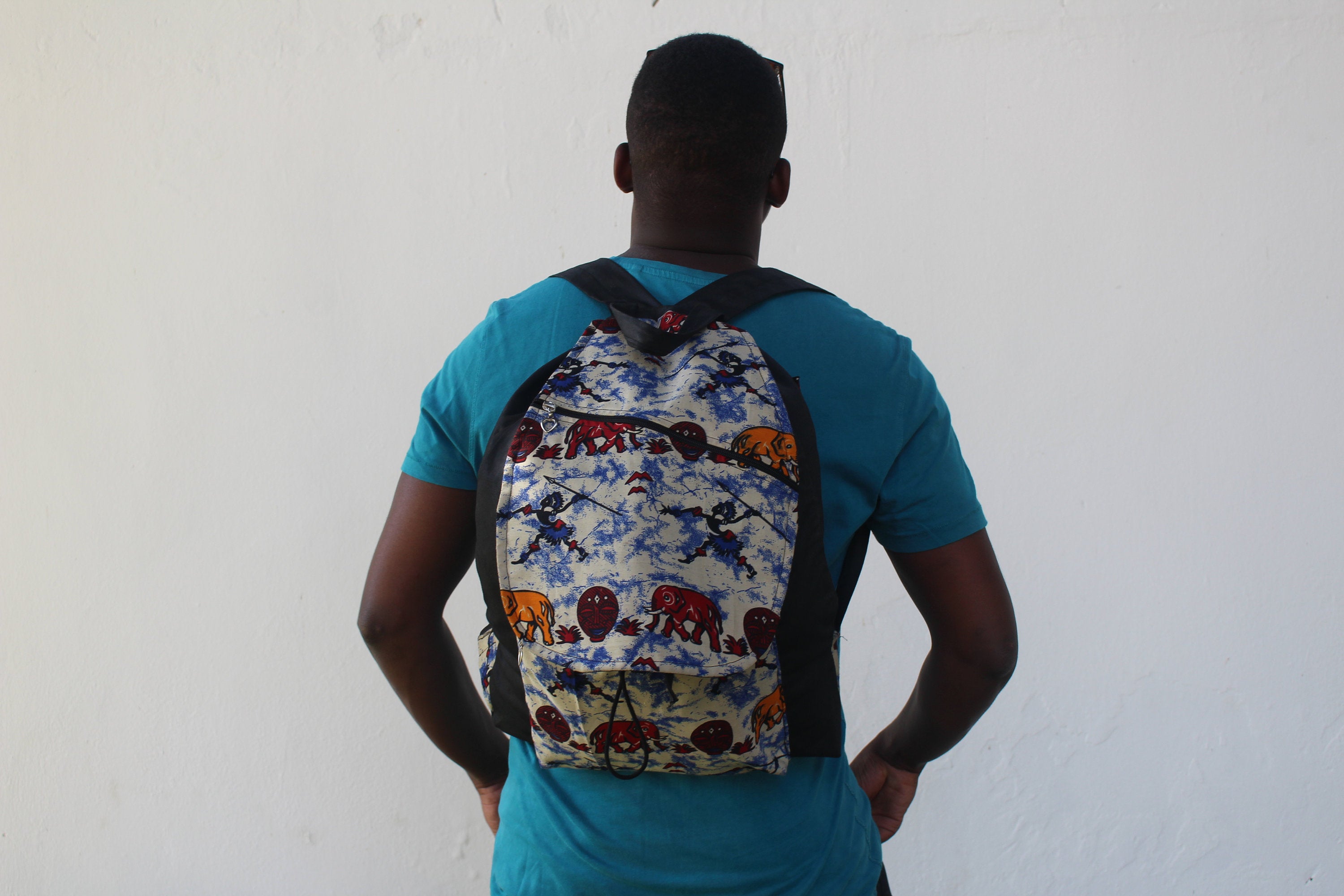 African Print Back Back in White Tribal Print - Continent Clothing 