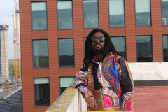 African Oversized Hoodie in Black Dashiki Print - Aztec Festival Hoodie - Continent Clothing 