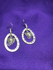 Lucky Elephant Earrings In Silver Hoops - Continent Clothing 