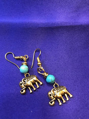 Lucky Elephant Earrings with Turquoise - Continent Clothing 