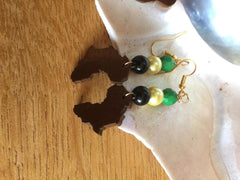 Map Of Africa Earrings with Jamacian Colours - Continent Clothing 