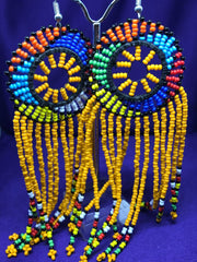 Masai Beaded Earrings in Yellow - Continent Clothing 