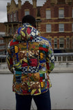 Patchwork African Puffer Jacket - African Winter Coat - Continent Clothing 