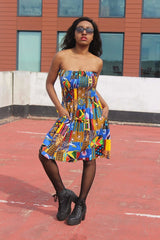 Patchwork Elastic Dress - Festival Clothing - Continent Clothing 