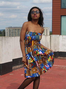 Vestido elástico patchwork - Ropa festival