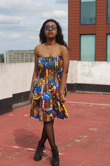 Patchwork Elastic Dress - Festival Clothing - Continent Clothing 